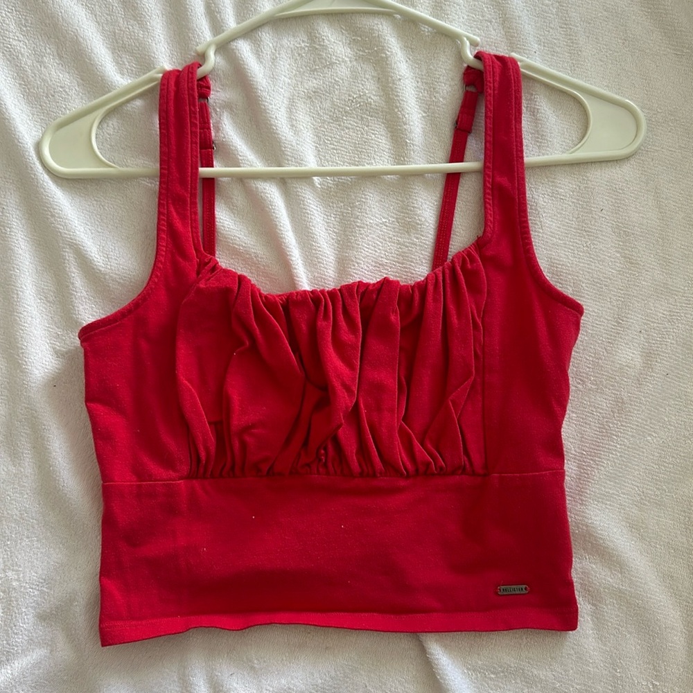Hollister red crop top